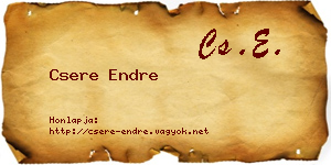 Csere Endre névjegykártya